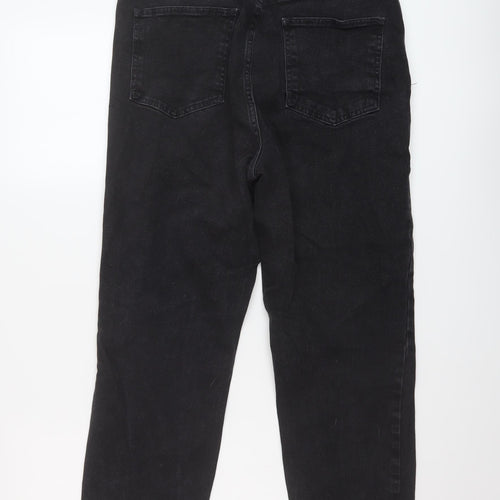 ASOS Womens Black Cotton Straight Jeans Size 30 in L26 in Regular Button