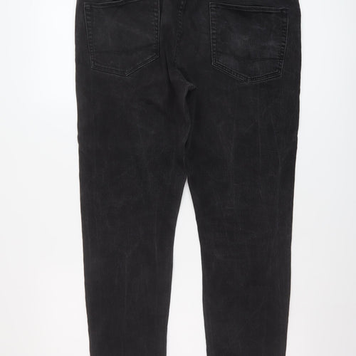 ASOS Womens Black Cotton Tapered Jeans Size 34 in L27 in Regular Button
