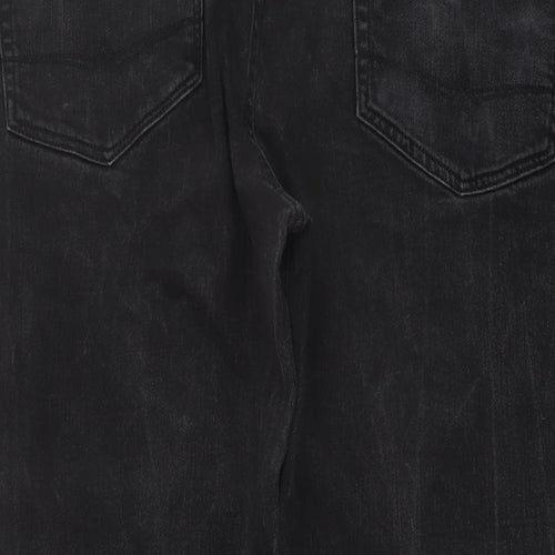 ASOS Womens Black Cotton Tapered Jeans Size 34 in L27 in Regular Button