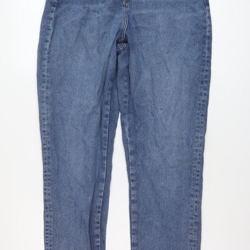 COLLUSION Womens Blue Cotton Mom Jeans Size 28 in L29 in Regular Button
