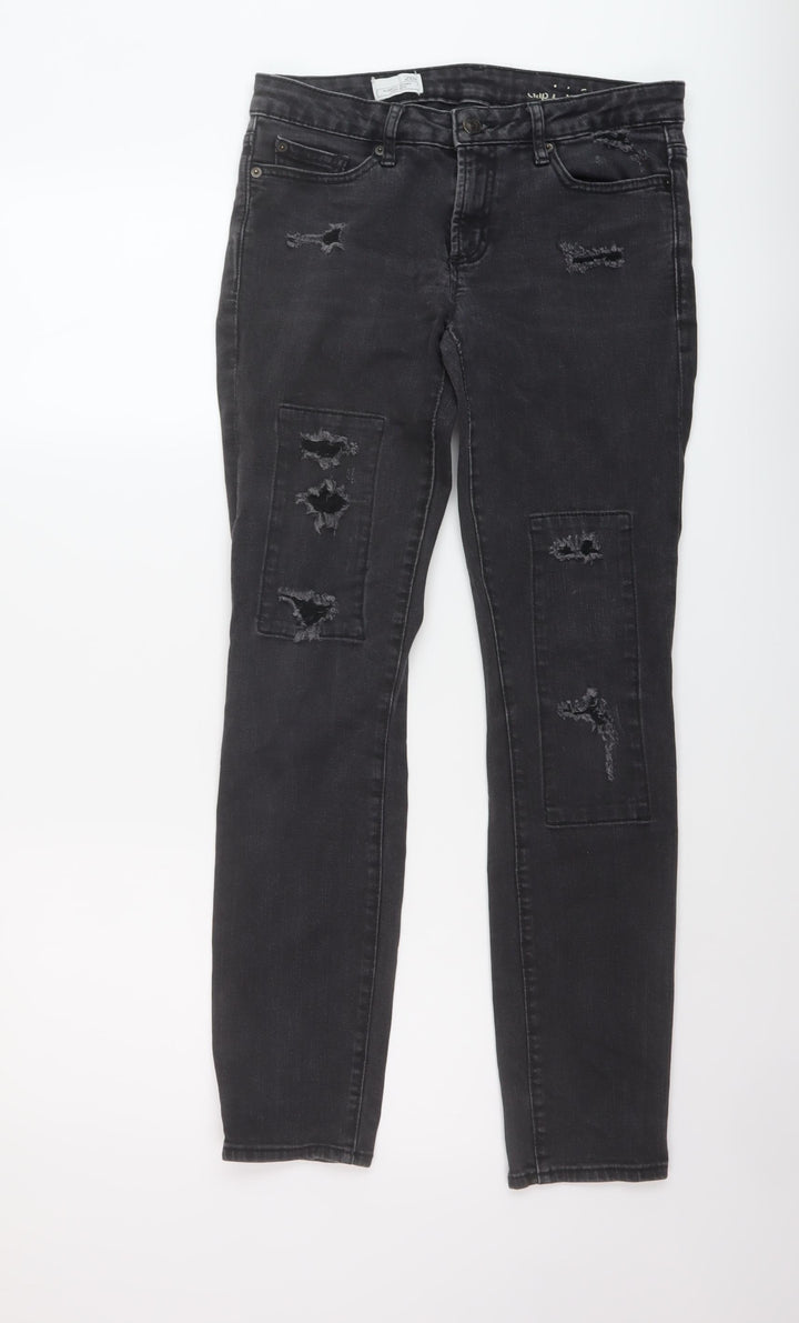 Gap Womens Grey Cotton Straight Jeans Size 26 in L30 in Regular Button