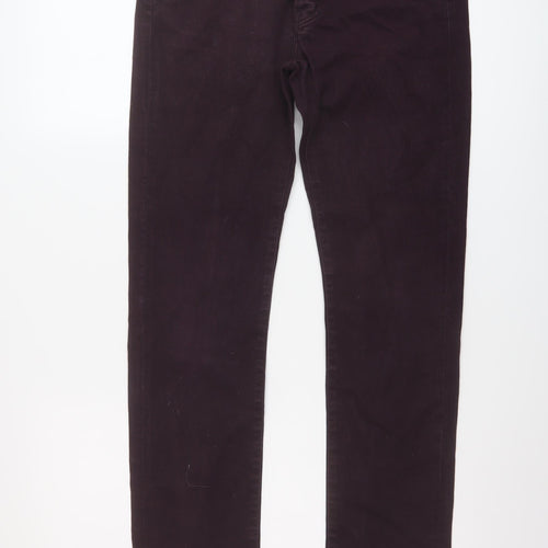 The Kooples Womens Purple Cotton Straight Jeans Size 30 in L36.5 in Regular Button