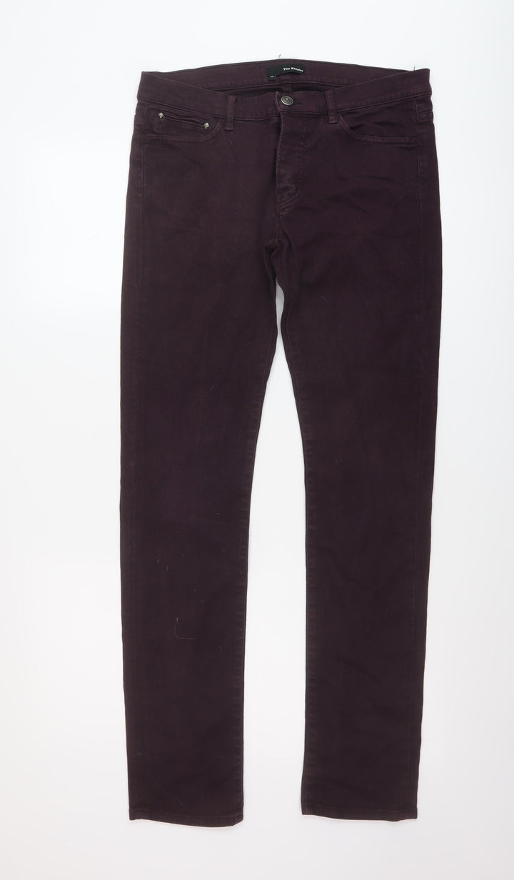 The Kooples Womens Purple Cotton Straight Jeans Size 30 in L36.5 in Regular Button