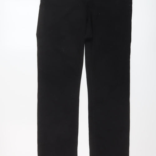 NEXT Womens Black Cotton Straight Jeans Size 12 L32 in Regular Button