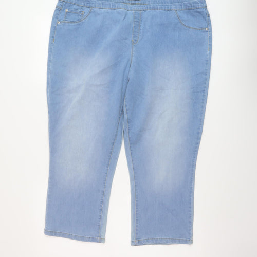 George Womens Blue Cotton Capri Jeans Size 20 L23 in Regular