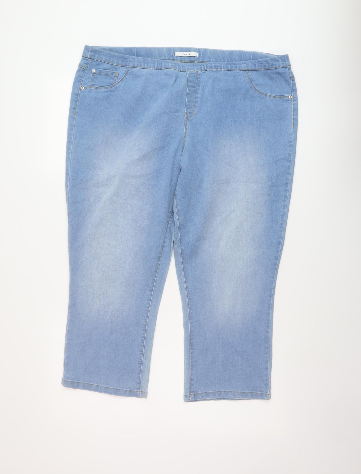 George Womens Blue Cotton Capri Jeans Size 20 L23 in Regular