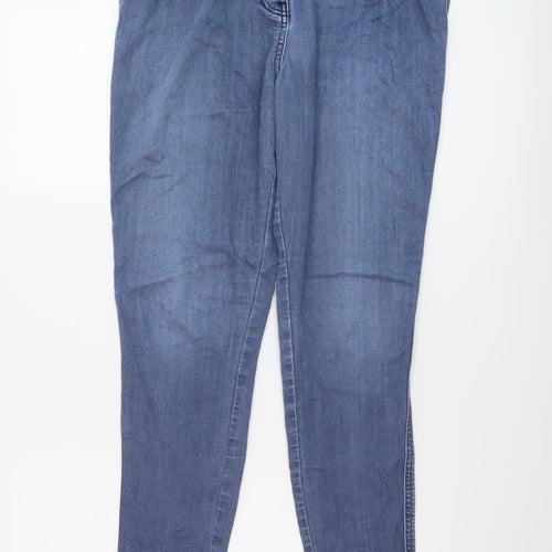 NEXT Womens Blue Cotton Skinny Jeans Size 12 L29 in Regular Button