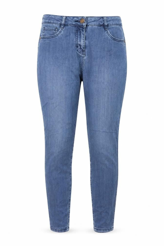 NEXT Womens Blue Cotton Skinny Jeans Size 12 L29 in Regular Button