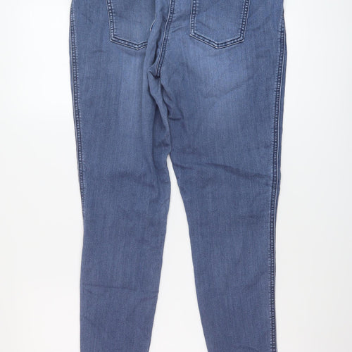 NEXT Womens Blue Cotton Skinny Jeans Size 12 L29 in Regular Button