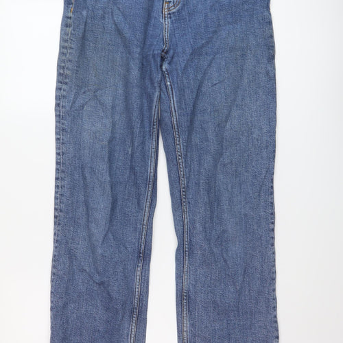 Monki Womens Black Cotton Straight Jeans Size 28 in L28 in Regular Button