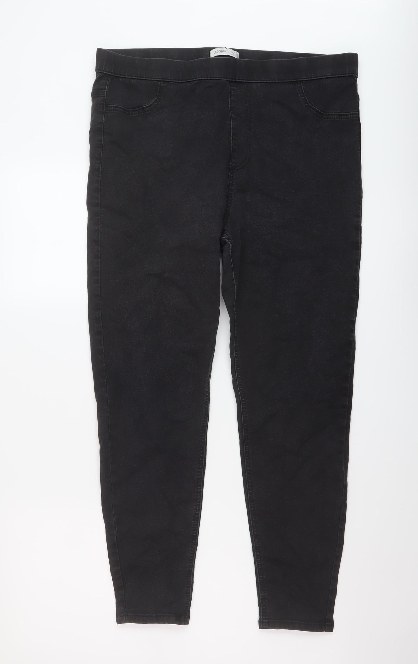 Marks and Spencer Womens Black Cotton Jegging Jeans Size 18 L27 in Regular