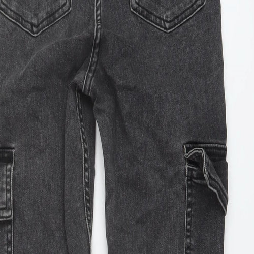 Papaya Womens Grey Cotton Skinny Jeans Size 12 L29 in Regular Button