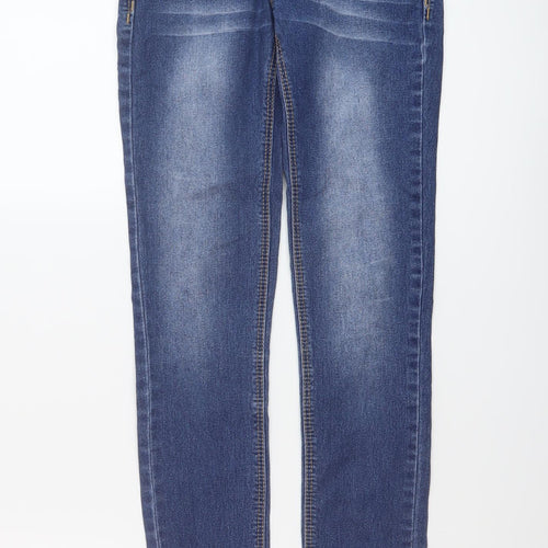 Denim & Co. Womens Blue Cotton Skinny Jeans Size 6 L28 in Regular Button