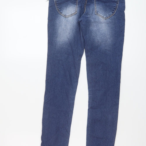 Denim & Co. Womens Blue Cotton Skinny Jeans Size 6 L28 in Regular Button