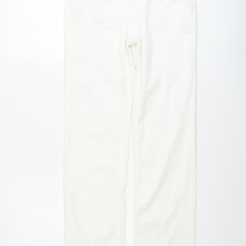 Marks and Spencer Womens White Cotton Straight Jeans Size 8 L29 in Regular Button
