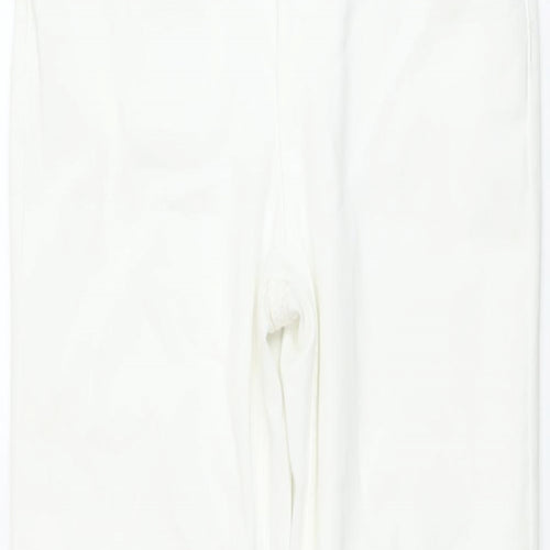 Marks and Spencer Womens White Cotton Straight Jeans Size 8 L29 in Regular Button