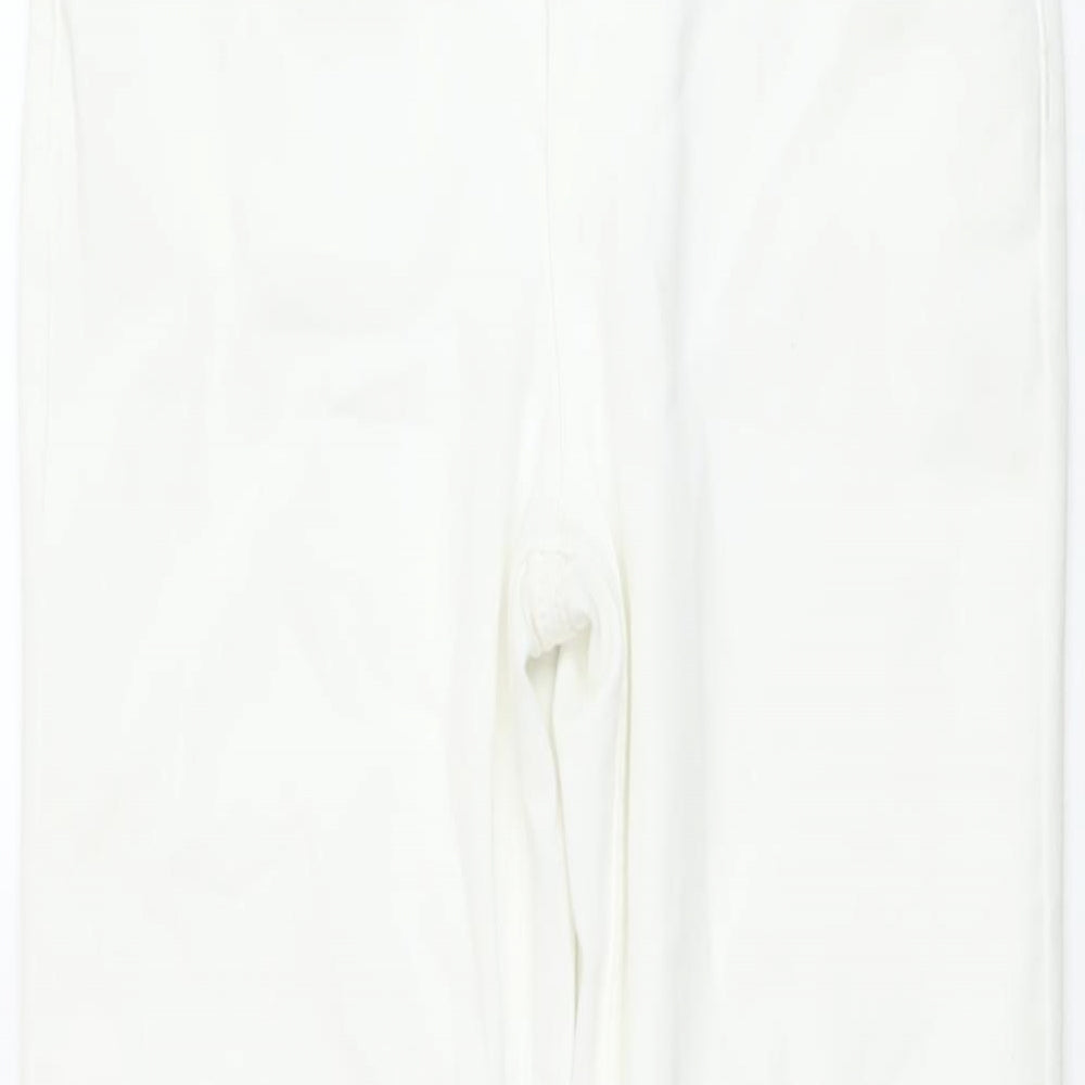 Marks and Spencer Womens White Cotton Straight Jeans Size 8 L29 in Regular Button