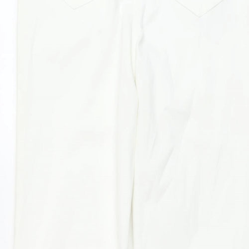 Marks and Spencer Womens White Cotton Straight Jeans Size 8 L29 in Regular Button