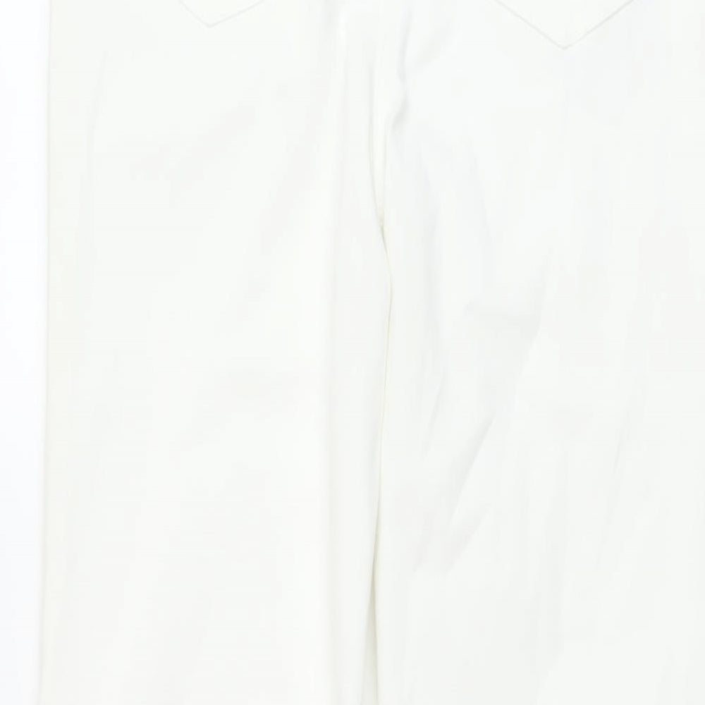 Marks and Spencer Womens White Cotton Straight Jeans Size 8 L29 in Regular Button