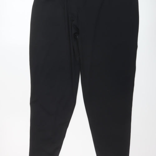 Marks and Spencer Womens Black Polyester Cropped Trousers Size 14 L27 in Regular Pullover