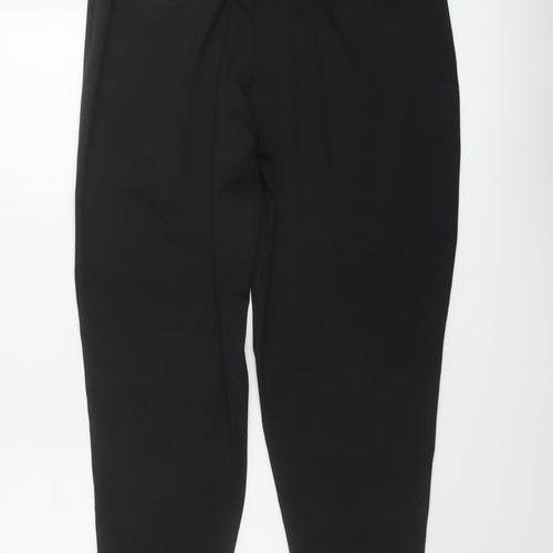 Marks and Spencer Womens Black Polyester Cropped Trousers Size 14 L27 in Regular Pullover