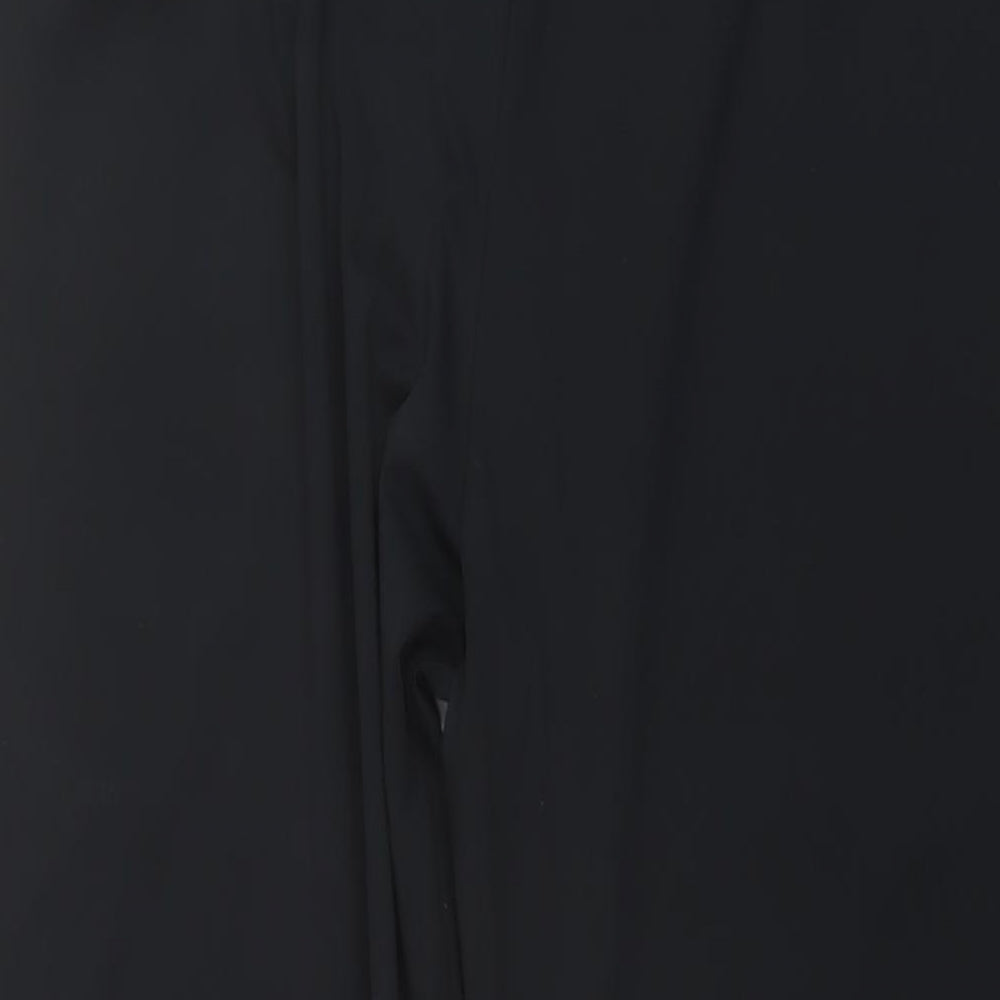 Marks and Spencer Womens Black Polyester Cropped Trousers Size 14 L27 in Regular Pullover