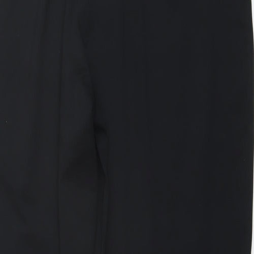 Marks and Spencer Womens Black Polyester Cropped Trousers Size 14 L27 in Regular Pullover