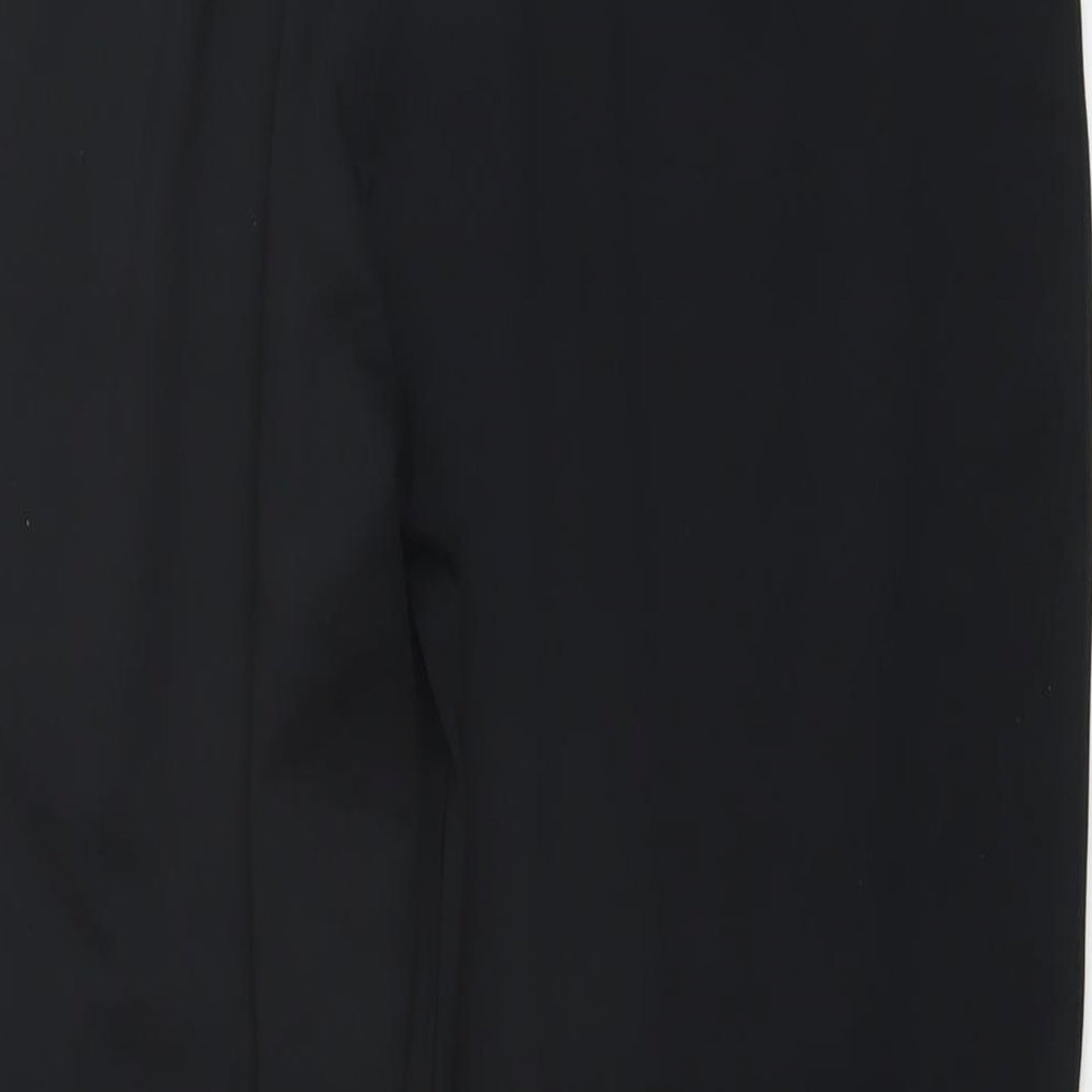 Marks and Spencer Womens Black Polyester Cropped Trousers Size 14 L27 in Regular Pullover