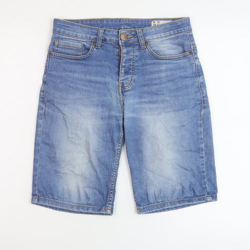 Denim & Co. Mens Blue Cotton Bermuda Shorts Size 30 in L10 in Regular Button