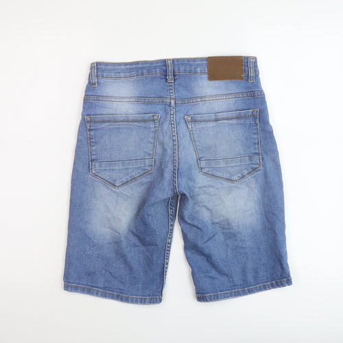 Denim & Co. Mens Blue Cotton Bermuda Shorts Size 30 in L10 in Regular Button