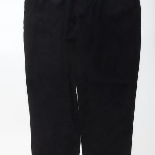 Bonmarché Womens Black Polyester Trousers Size 16 L27 in Regular Drawstring