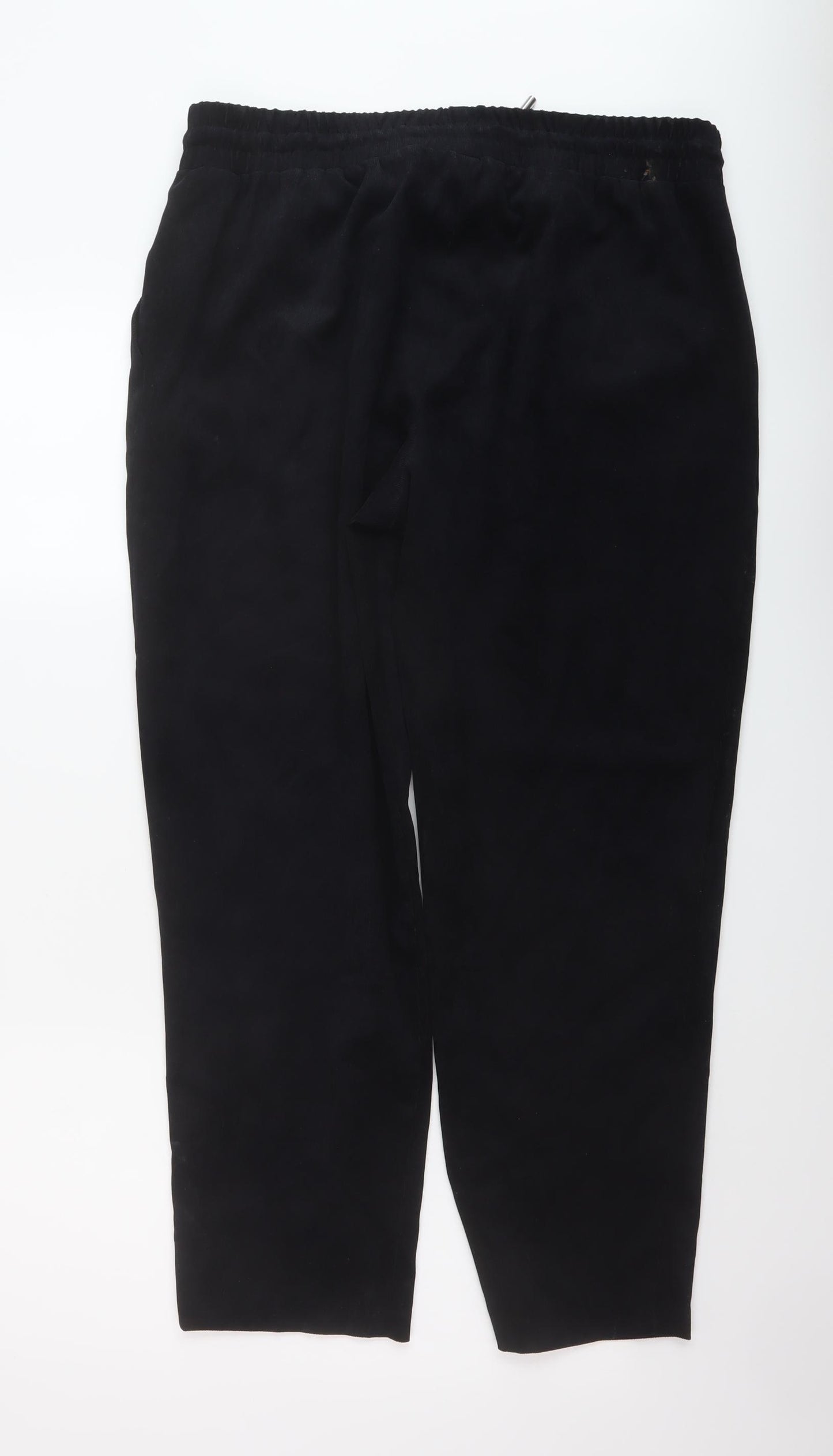 Bonmarché Womens Black Polyester Trousers Size 16 L27 in Regular Drawstring