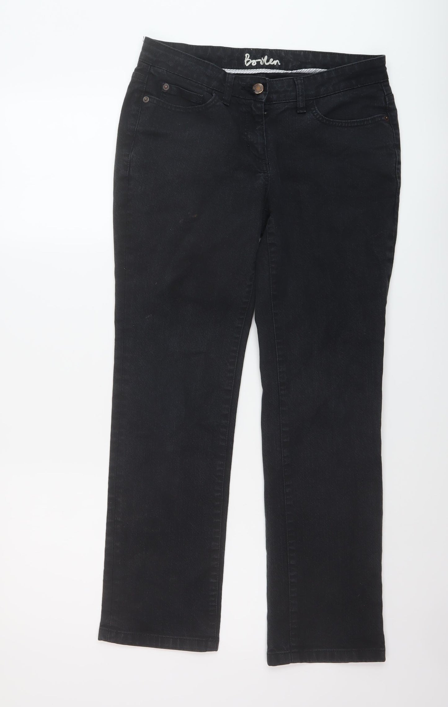 Boden Womens Black Cotton Straight Jeans Size 28 in L28 in Regular Button