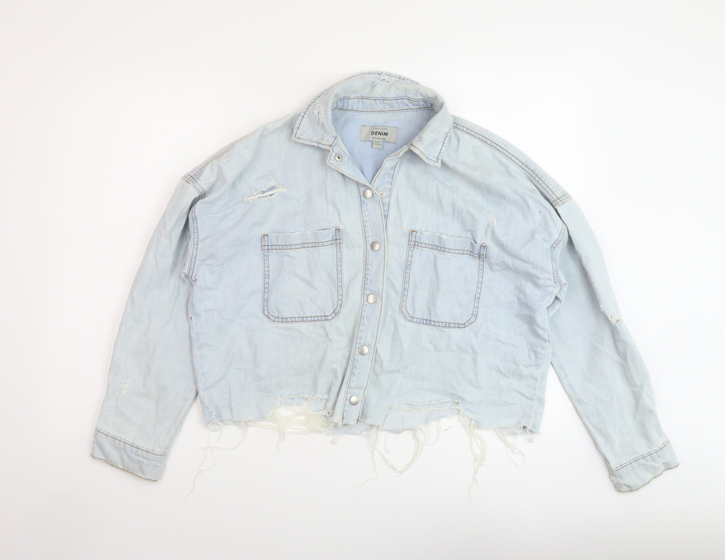 New Look Womens Blue Jacket Size 10 Snap