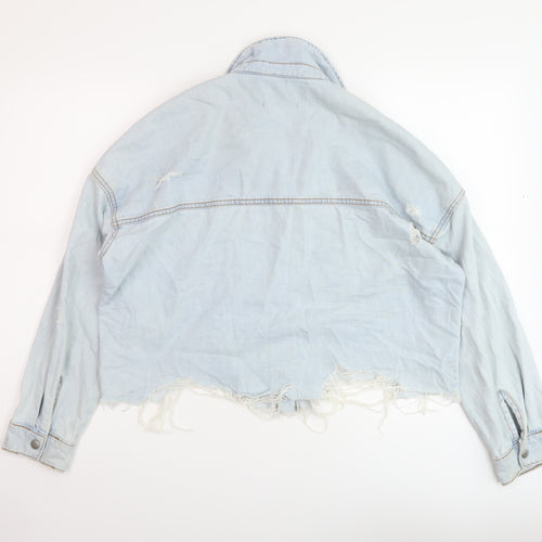 New Look Womens Blue Jacket Size 10 Snap