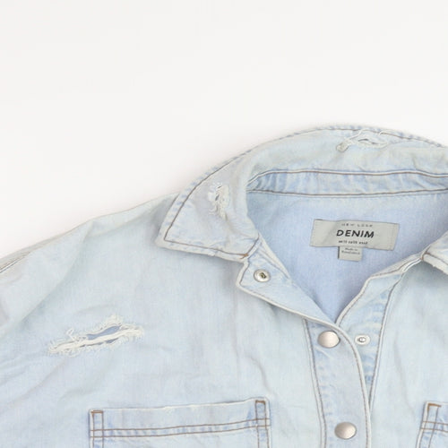 New Look Womens Blue Jacket Size 10 Snap