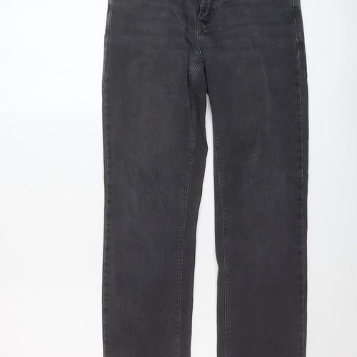 Dream Jeans Womens Grey Cotton Straight Jeans Size 26 in L29 in Regular Button