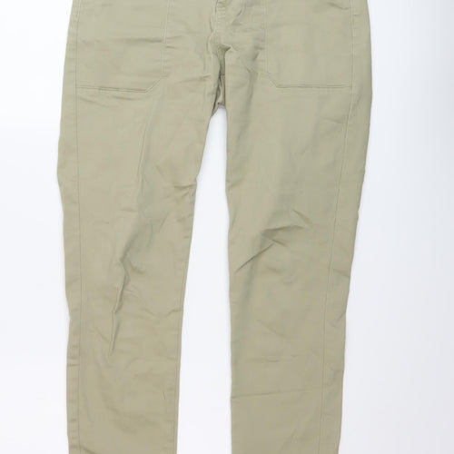 Miss Womens Green Cotton Straight Jeans Size 12 L30 in Regular Button