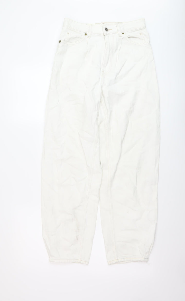 Lee Womens White Cotton Mom Jeans Size 26 L27 in Regular Button