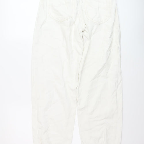 Lee Womens White Cotton Mom Jeans Size 26 L27 in Regular Button