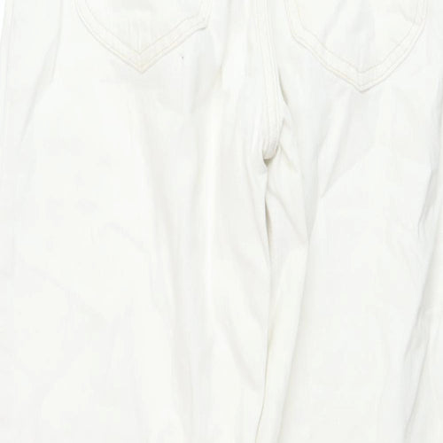 Lee Womens White Cotton Mom Jeans Size 26 L27 in Regular Button