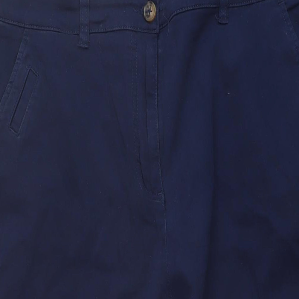 Capsule Womens Blue Cotton Trousers Size 20 L26 in Regular Button