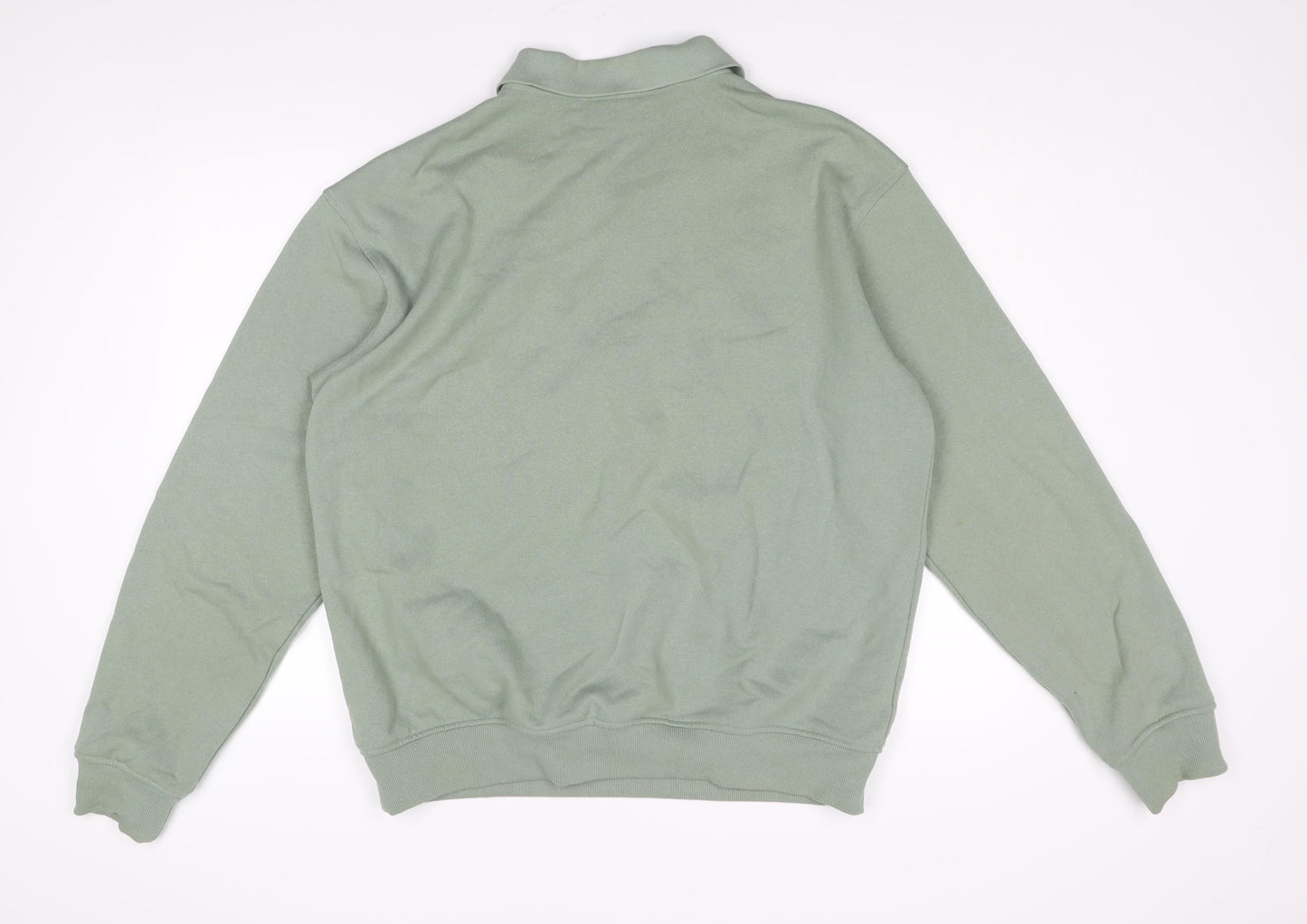 FILA Mens Green Cotton Pullover Sweatshirt Size L - 1/4 Zip Logo 1911