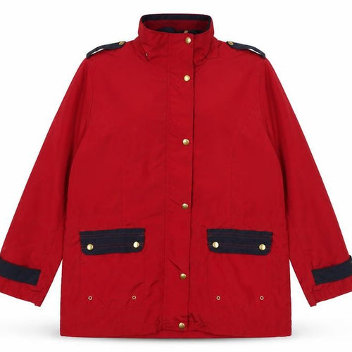 La Maison Du jersey Womens Red Rain Coat Coat Size 14 Zip - Size 14-16