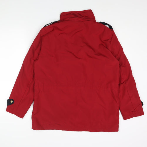La Maison Du jersey Womens Red Rain Coat Coat Size 14 Zip - Size 14-16