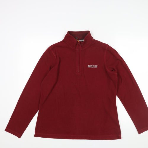 Regatta Womens Red Polyester Pullover Sweatshirt Size 12 Zip - Logo