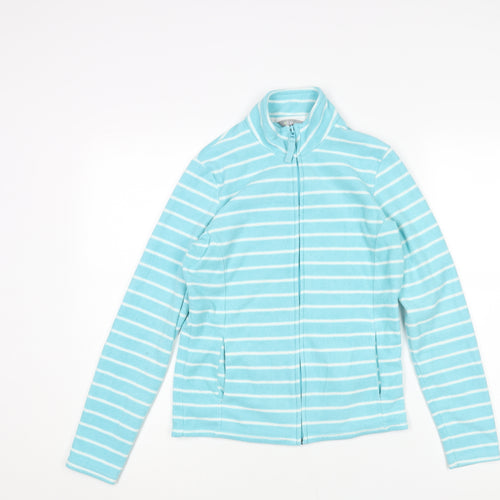 Marks and Spencer Womens Blue Striped Jacket Size 8 Zip