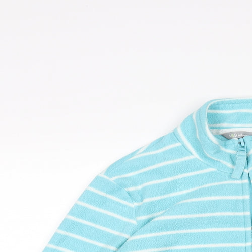 Marks and Spencer Womens Blue Striped Jacket Size 8 Zip
