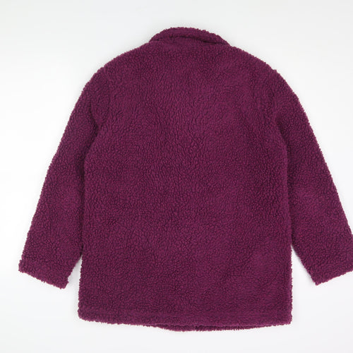 Damart Womens Purple Pea Coat Coat Size 10 Button - Size 10-12