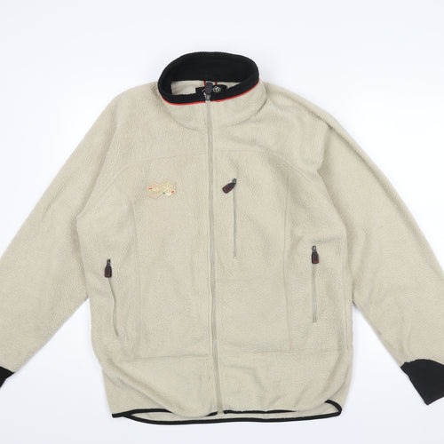 FILA Mens Beige Jacket Size L Zip - Logo Size L-XL